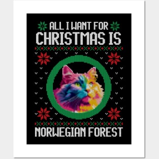 All I Want for Christmas is Norwegian Forest - Christmas Gift for Cat Lover Posters and Art